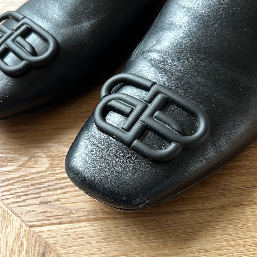 Balenciaga BB Cosy Black Leather Mules 36 - Picture 6 of 16